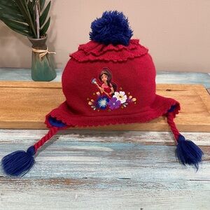 Elena Avalor Disney Pom Pom Ear Tassel Knit Hat Red XS/S (3-6)